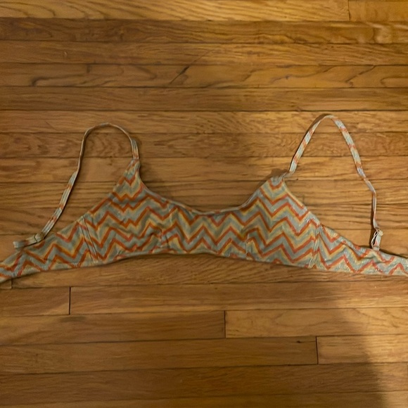 Triangl orange gold chevron sparkly stripe bikini top - Picture 2 of 5
